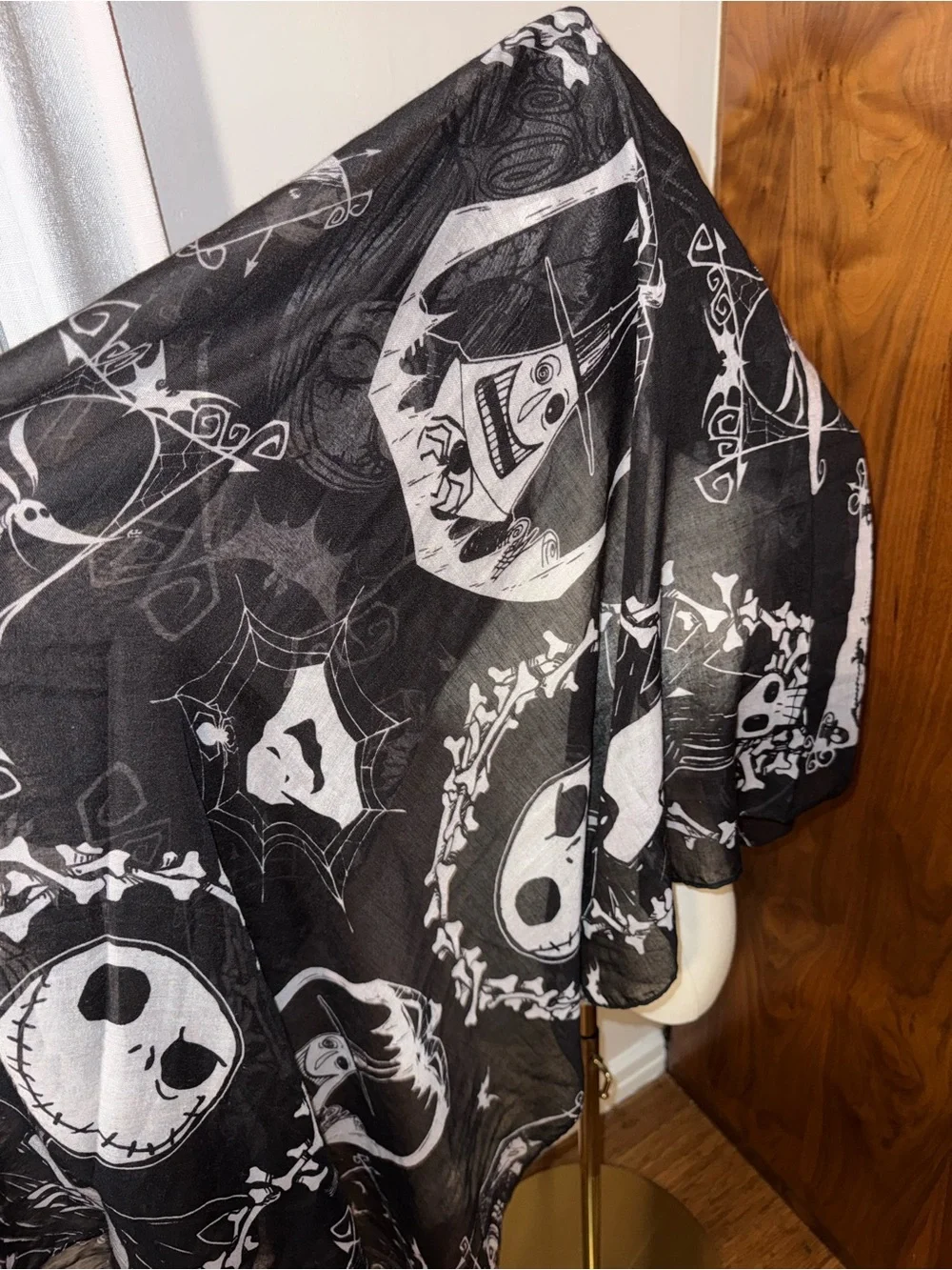 2 NBC Scarves Disney Loungefly Nightmare Before Christmas Jack Skellington Sally